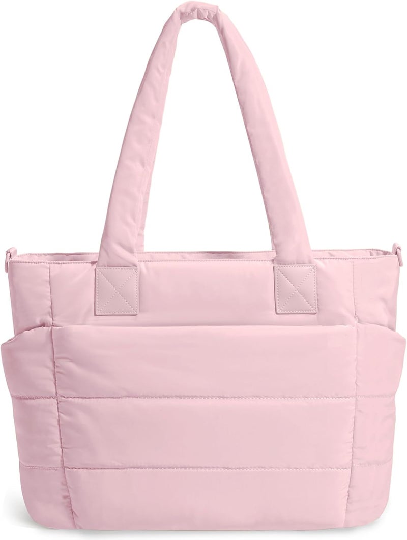 GASSDA Tote Bag for Women Puffer Tote Bag Large Nurse Bags Shoulder Handbag with Zipper for Work Travel - Image 1